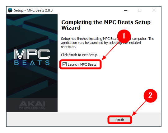図2-5.MPC Beats本体のインストール完了