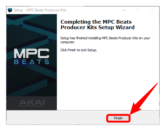 図2-12.MPC Beats Producer Kitsのインストール完了