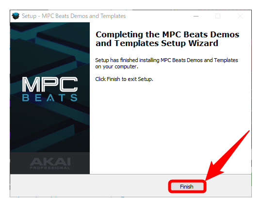 図2-16.MPC Beats Demos and Templatesのインストール完了