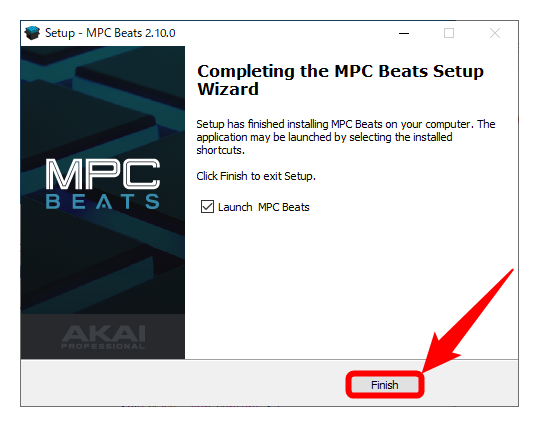 図3-5.MPC Beats本体のアップデート完了