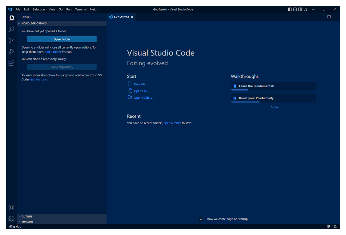 図1-11.Visual Studio Codeの起動確認
