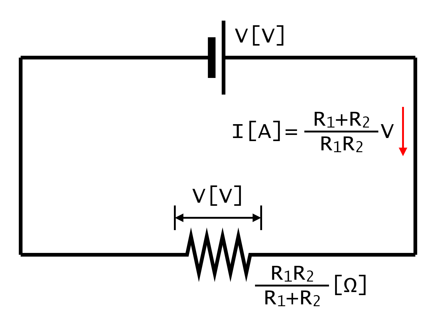図1-5-2-1.合成抵抗と電流