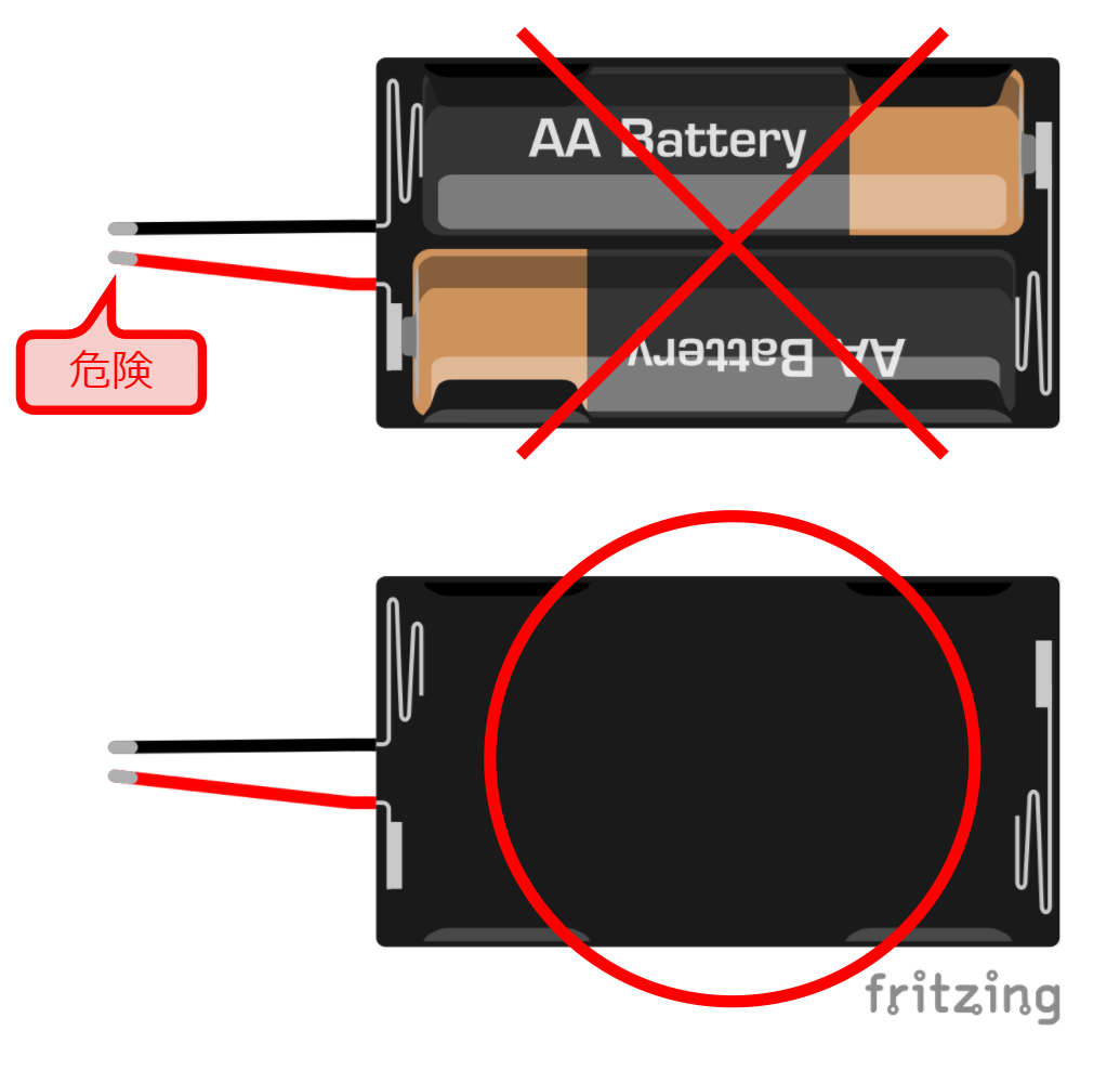 図3-1-3-1.乾電池の注意点